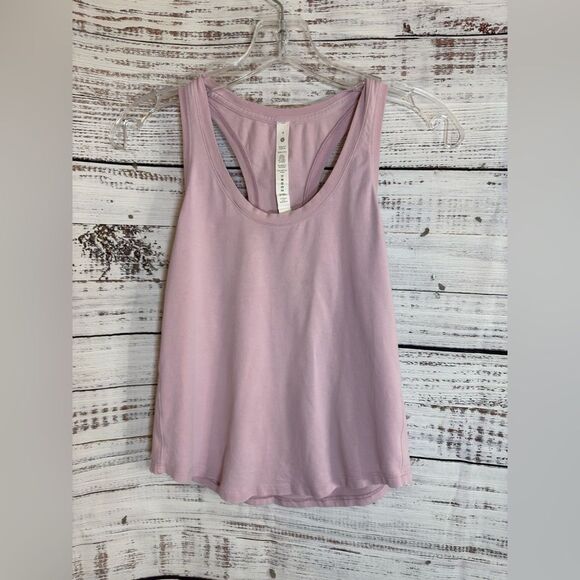 Lululemon Love Tank Top Womens Size 0 Pima Cotton Blend Pink Peony Soft light - Picture 3 of 8